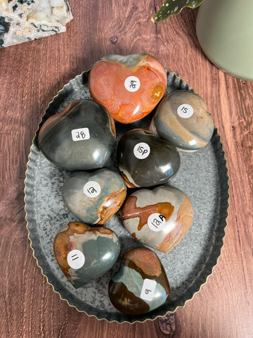 Polychrome Jasper Hearts - you pick