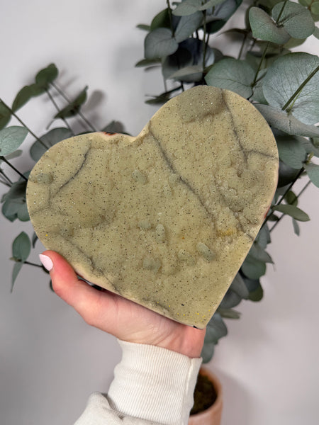 Mint Druzy x Peach Jasper Heart - 330