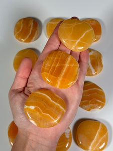 Orange Calcite Flat Stone