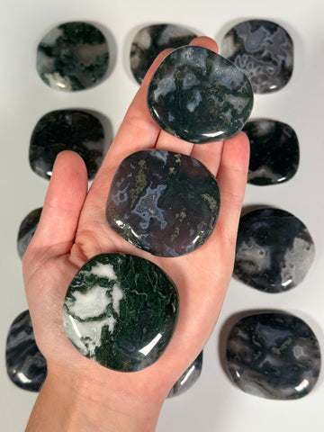 Moss Agate Flat Stone