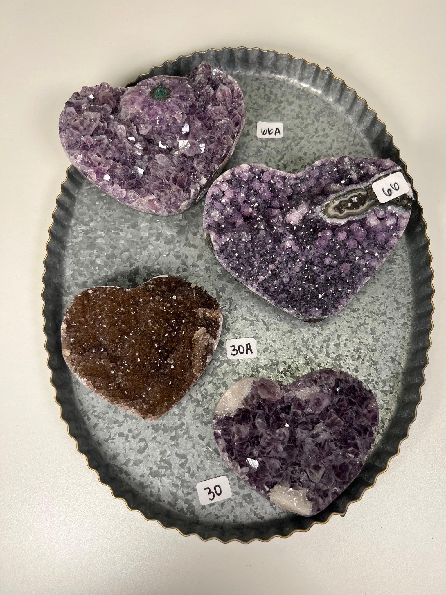 Amethyst Heart Clusters - you pick