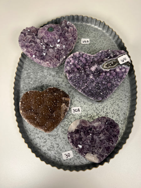 Amethyst Heart Clusters - you pick