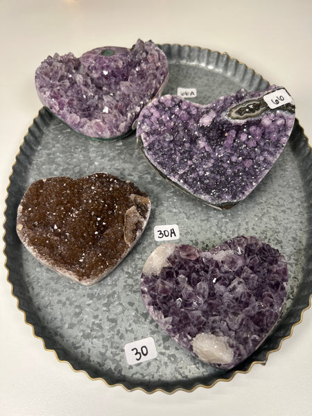 Amethyst Heart Clusters - you pick