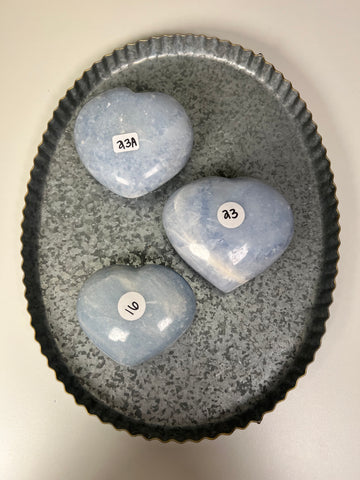 Blue Calcite Hearts - you pick