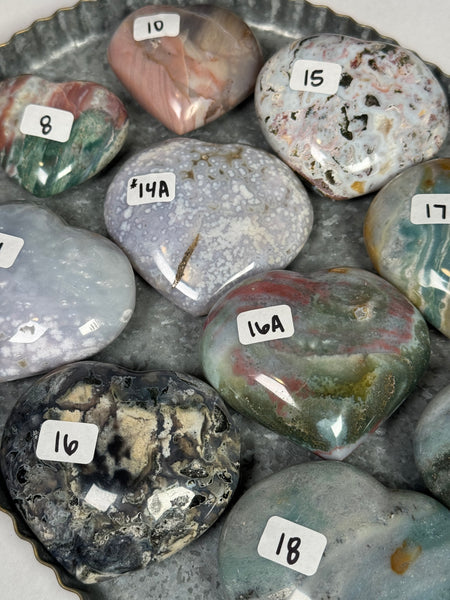Sea Jasper Hearts - you pick