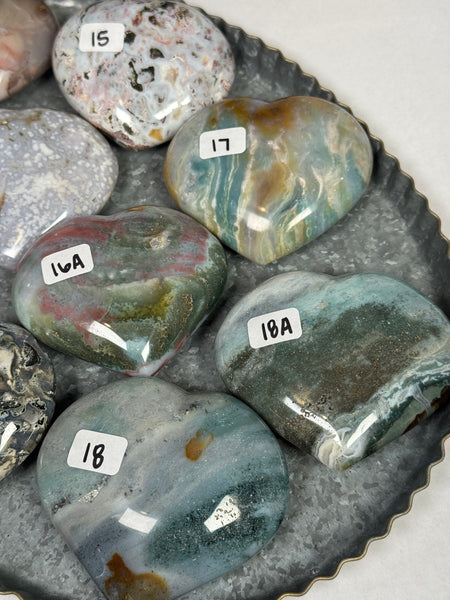 Sea Jasper Hearts - you pick