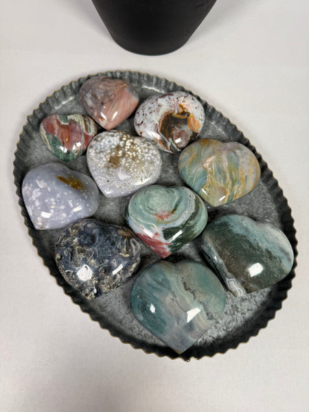 Sea Jasper Hearts - you pick