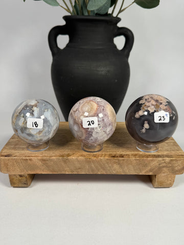 Flower Agate Spheres - mystery