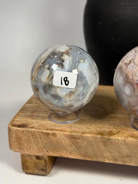 Flower Agate Spheres - mystery