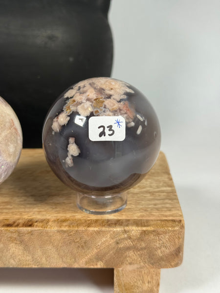 Flower Agate Spheres - mystery