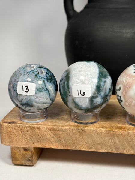 Moss Agate Spheres - you pick