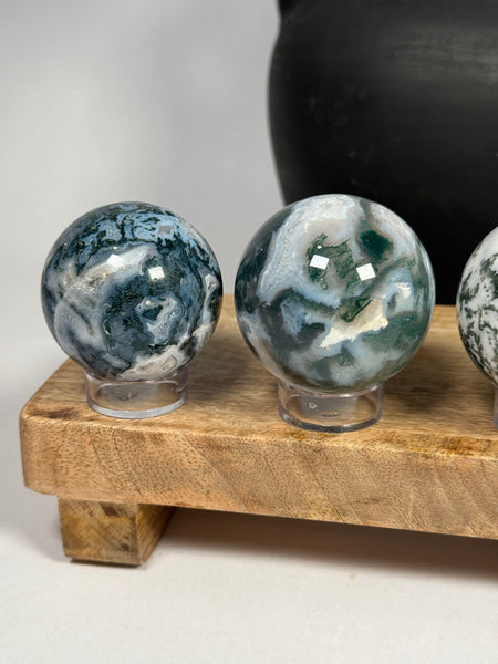 Moss Agate Spheres - you pick