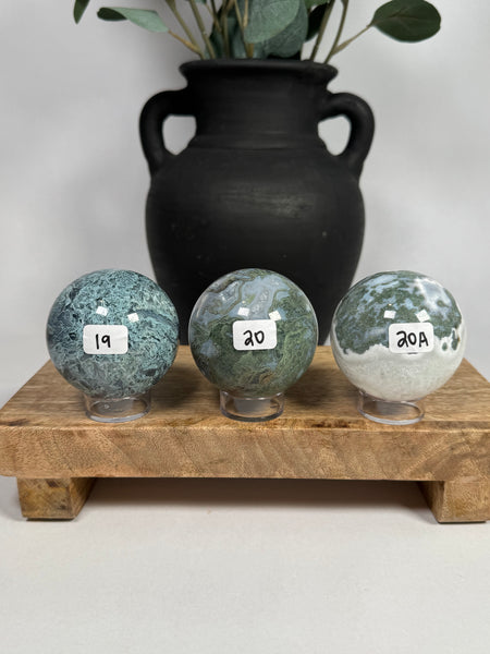 Moss Agate Spheres - you pick