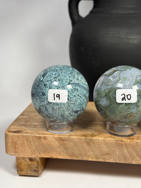 Moss Agate Spheres - you pick