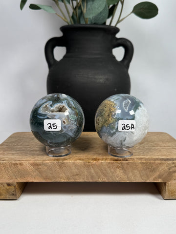 Moss Agate Spheres - you pick