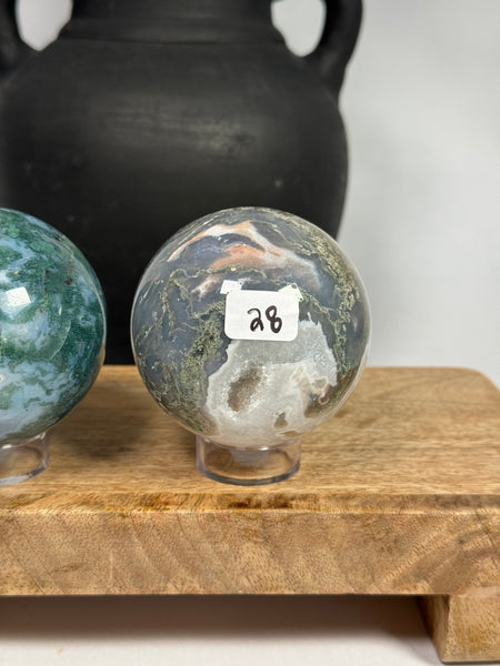 Moss Agate Spheres - you pick