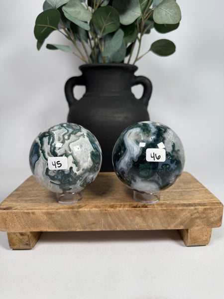 Moss Agate Spheres - you pick