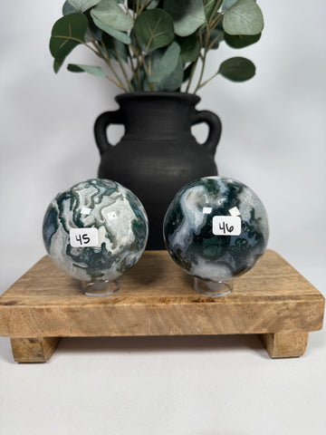 Moss Agate Spheres - you pick