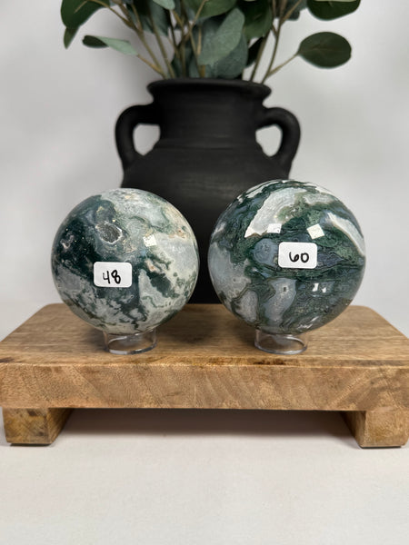 Moss Agate Spheres - you pick
