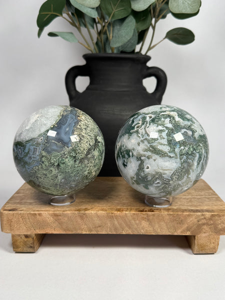 Moss Agate Spheres - you pick