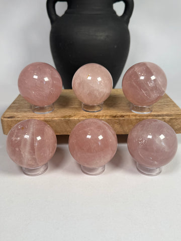 Rose Quartz Spheres - mystery