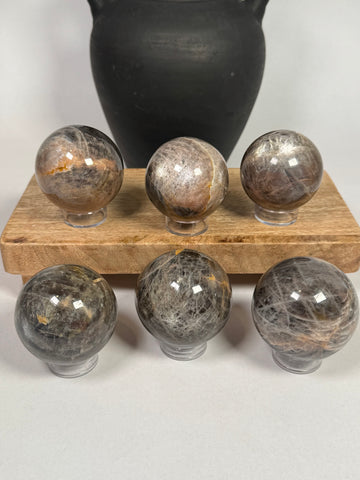 Black Moonstone Spheres - mystery