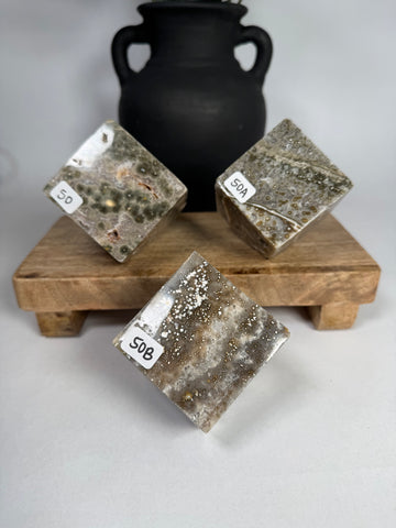 Sea Jasper Floating Cube - mystery