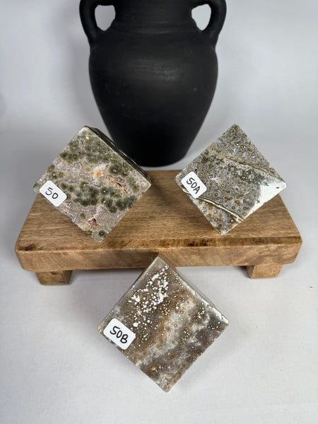 Sea Jasper Floating Cube - mystery
