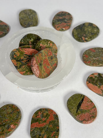 Unakite Flat Stone - mystery