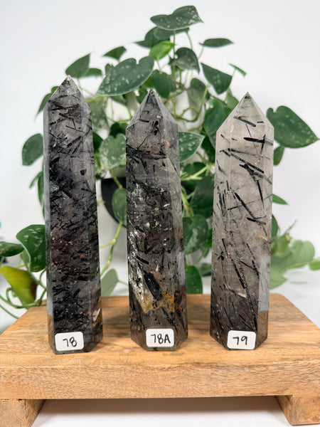 Black Tourmaline x Quartz Towers - you pick