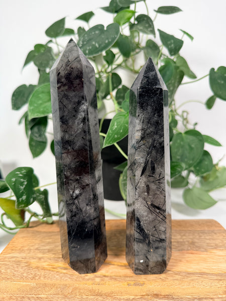 Black Tourmaline x Quartz Towers - you pick