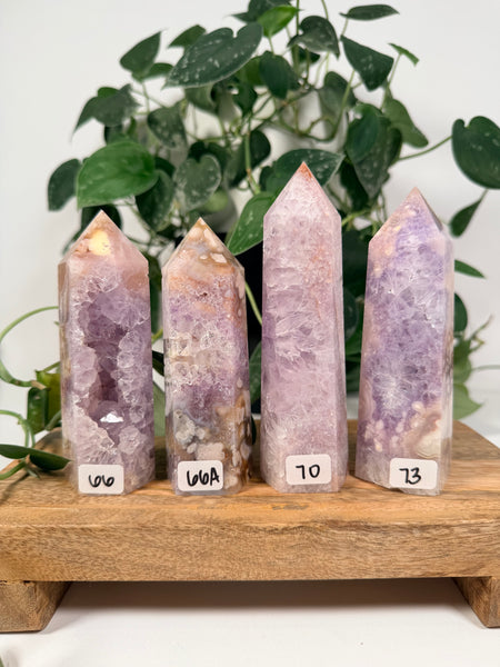Flower Agate x Pink Amethyst - you pick