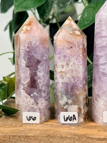 Flower Agate x Pink Amethyst - you pick