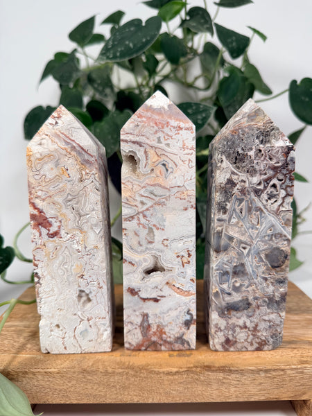 Mexican Crazy Lace Agate Towers - you pick