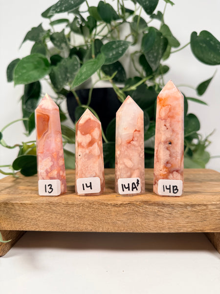 Carnelian x Flower Agate Towers - you pick
