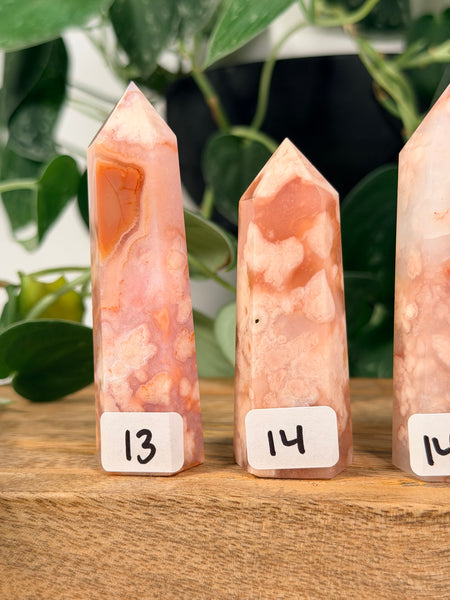 Carnelian x Flower Agate Towers - you pick