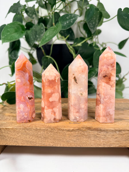 Carnelian x Flower Agate Towers - you pick