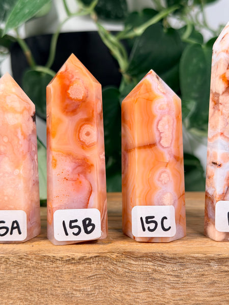 Carnelian x Flower Agate Towers - you pick