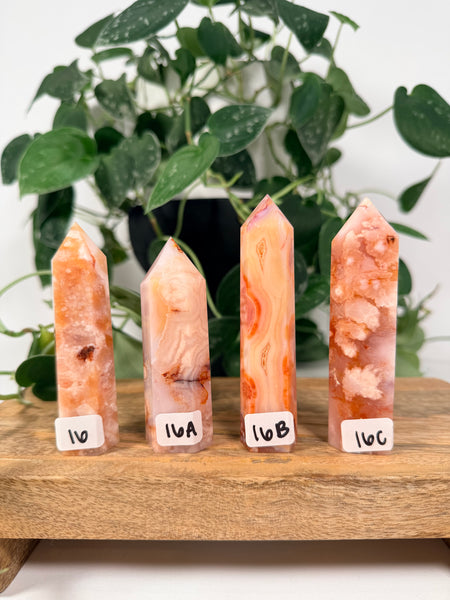 Carnelian x Flower Agate Towers - you pick