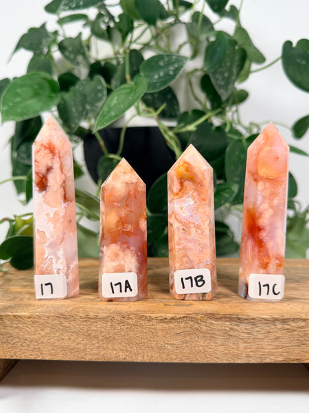Carnelian x Flower Agate Towers - you pick