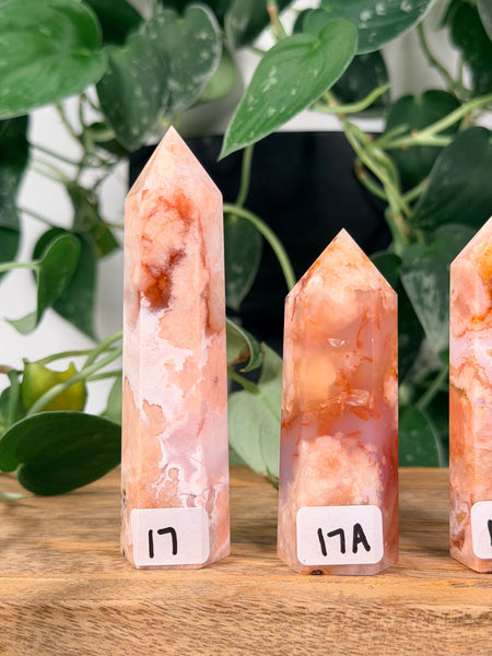 Carnelian x Flower Agate Towers - you pick