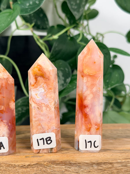 Carnelian x Flower Agate Towers - you pick