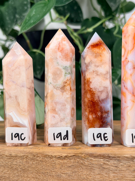 Carnelian x Flower Agate Towers - you pick