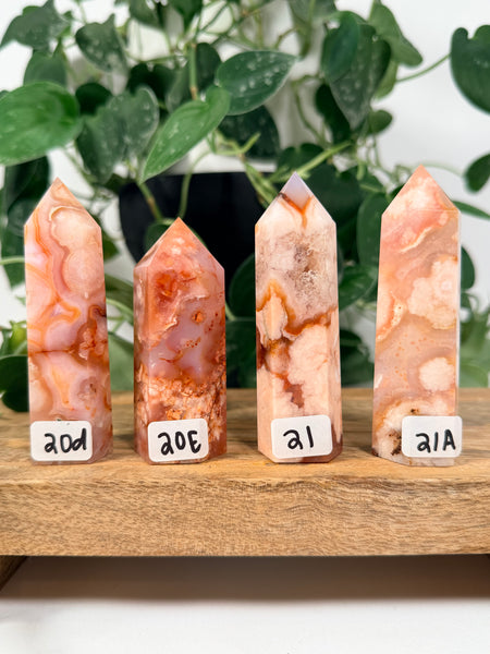 Carnelian x Flower Agate Towers - you pick