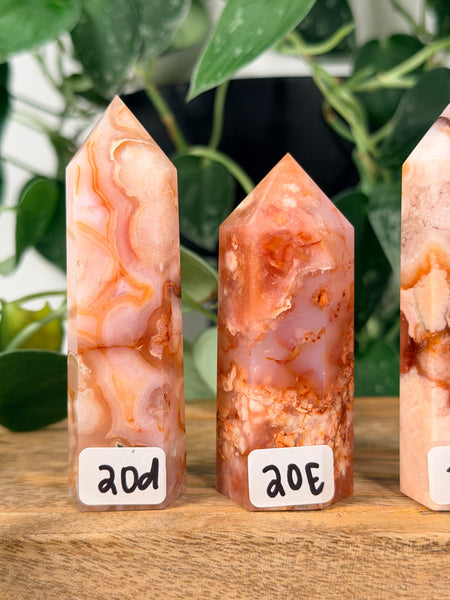 Carnelian x Flower Agate Towers - you pick