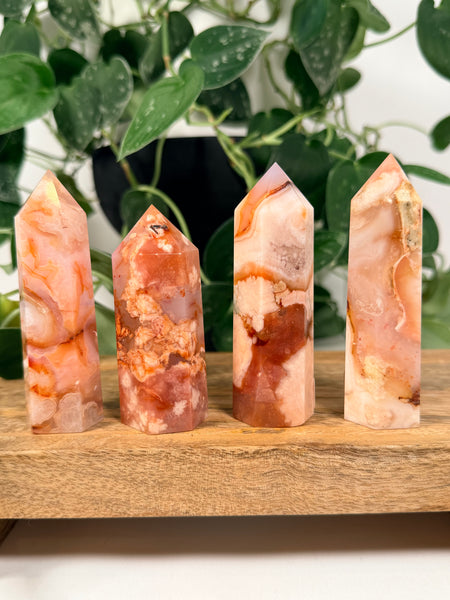 Carnelian x Flower Agate Towers - you pick