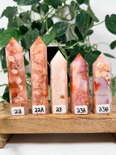 Carnelian x Flower Agate Towers - you pick