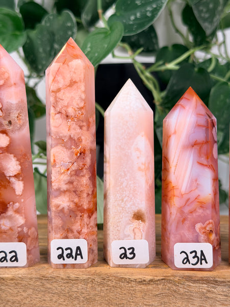 Carnelian x Flower Agate Towers - you pick