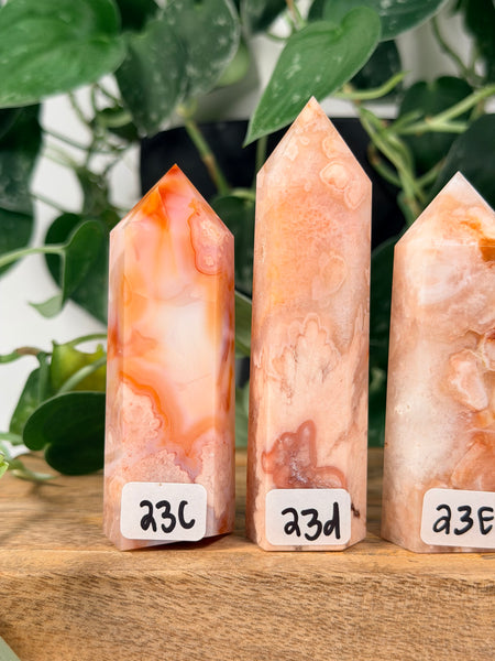 Carnelian x Flower Agate Towers - you pick