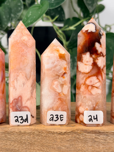 Carnelian x Flower Agate Towers - you pick